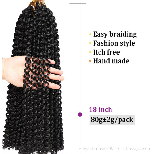 Wholesale Synthetic Crochet Braid Pre Twist Hair Extensions 18/24 inch Prelooped Long Soft Water Wave Ombre Passion Twist Hair